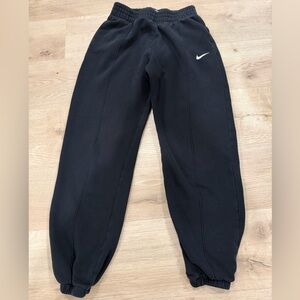 Nike Women's Black Sweatpants with White Swoosh